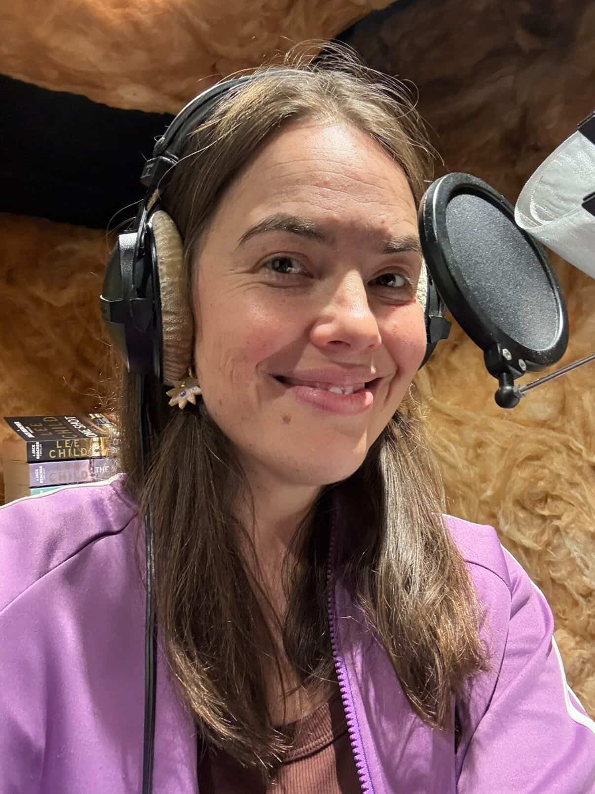 Voice artist Claudia Tory recording at YES AUDIO